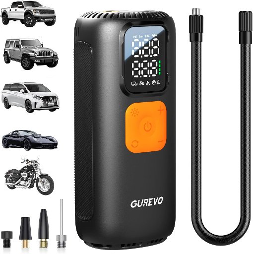 Gurevo 160 PSI Digital Tire Pump with Auto Shut-Off
