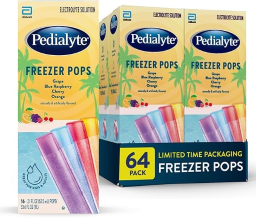 Pedialyte Electrolyte Solution Freezer Pops 64-Count Variety Pack