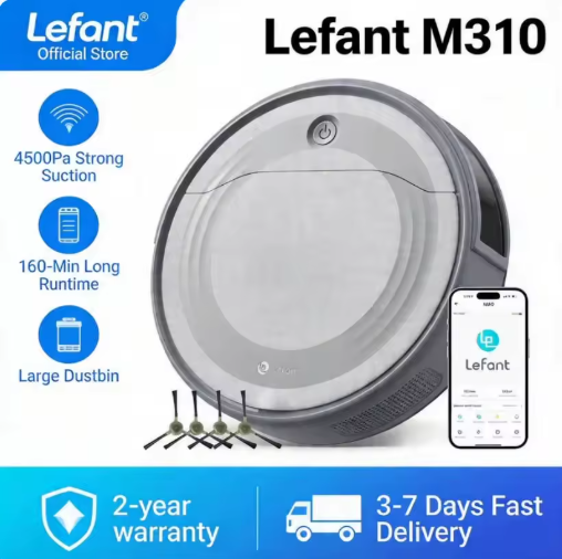 Lefant M310 Robot Vacuum Cleaner 4500Pa Suction Gray
