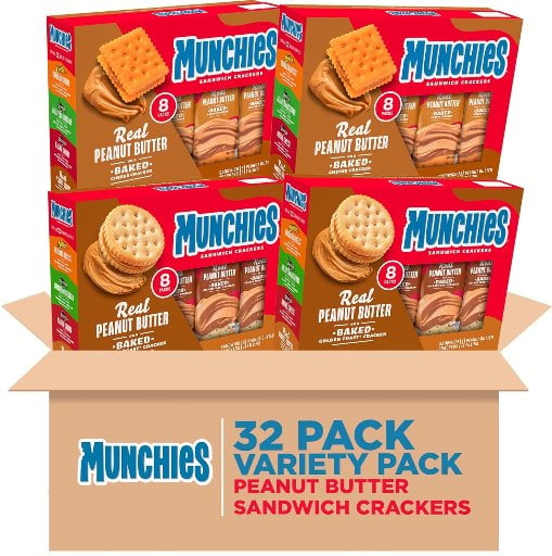 Munchies Sandwich Crackers Peanut Butter Variety Pack 32-Pack Deal