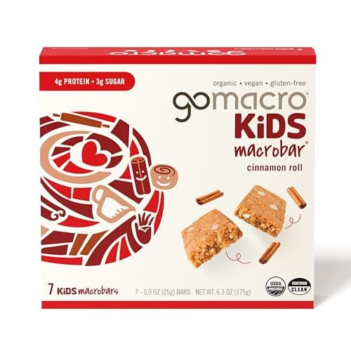 GoMacro Kids Organic MacroBars 7-Count (Cinnamon Roll)