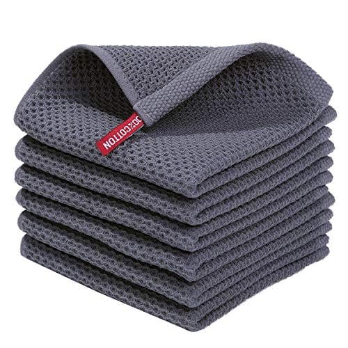 Homaxy 100% Cotton Waffle Weave Kitchen Dish Cloths 6-Pack