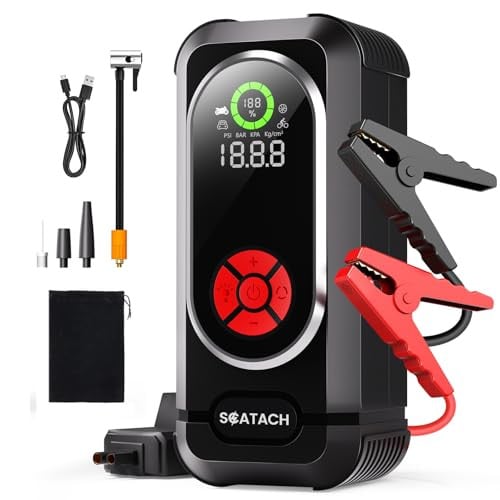 6000A Jump Starter with Air Compressor (10.0L Gas/10.0L Diesel)