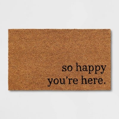 So Happy You’re Here Coir Doormat Natural Threshold Deal