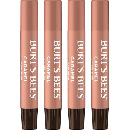 Burt's Bees Shimmer Lip Tint Set, Caramel (4-Pack)
