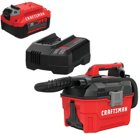 CRAFTSMAN V20 4AH Starter Kit with V20 2 Gallon Wet/Dry Vac Deal