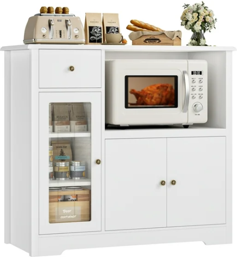 HOMFA Microwave Cabinet with Hutch Deal
