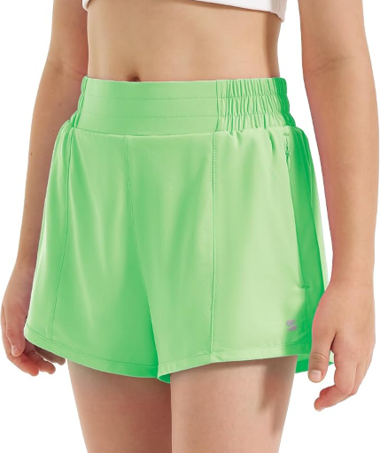 Stelle Kids Athletic Shorts with Liner Zipper Pockets Deal