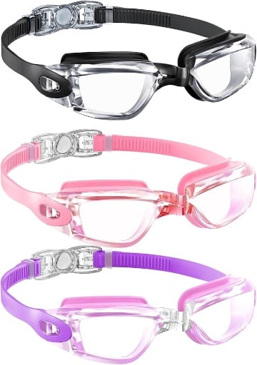 Kids Swim Goggles, 3 Pack