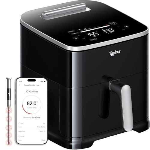 Typhur 8QT Sync Air Fryer with Built-in Wireless Meat Thermometer