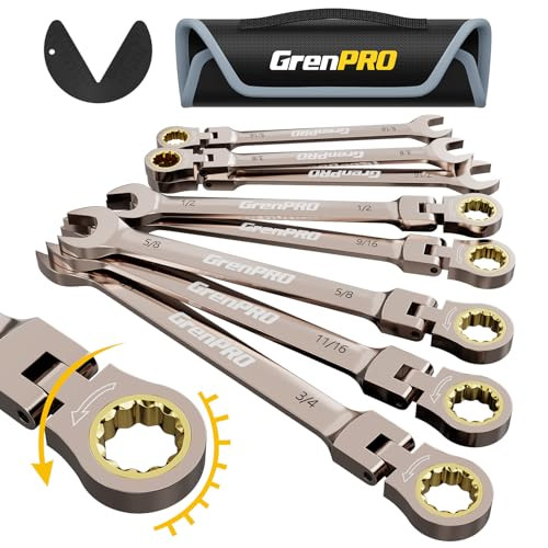 GRENPRO Flex Head Ratcheting Wrench Set 9PCS