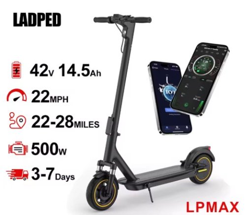 10" Solid tires Folding Electric Scooter 22MPH 500W