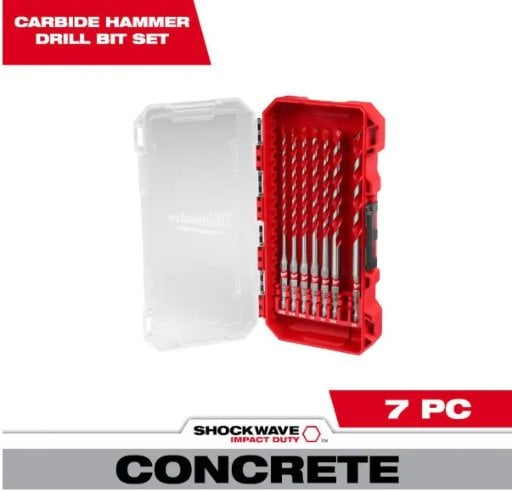 Milwaukee Shockwave Carbide Hammer Drill Bit Kit 7-Piece Deal