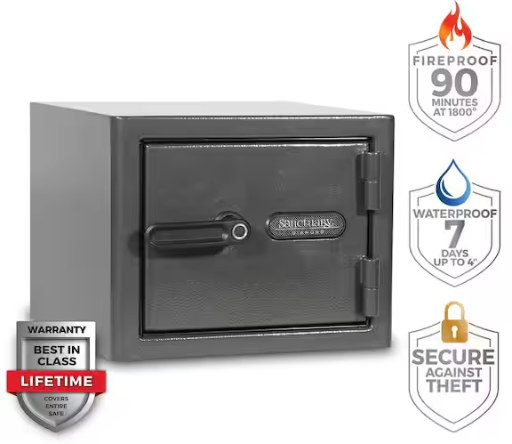 SANCTUARY Diamond 0.79 cu. ft. Fireproof/Waterproof Home & Office Safe with Biometric Lock
