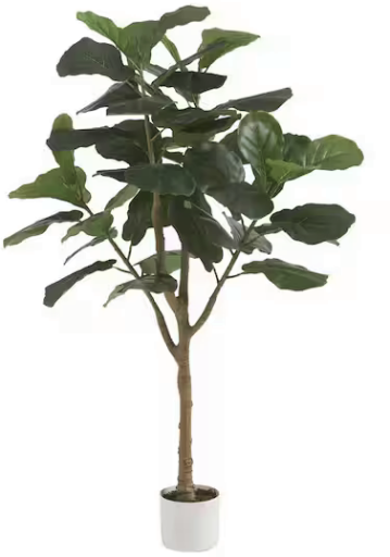 Stylewell 4' Faux Fiddle Leaf Fig Tree in White Pot