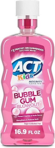 ACT Kids Anticavity Fluoride Mouthwash 16.9-Ounce (Bubble Gum Blowout)