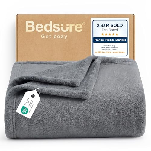 Bedsure Fleece Blanket Grey Throw Deal