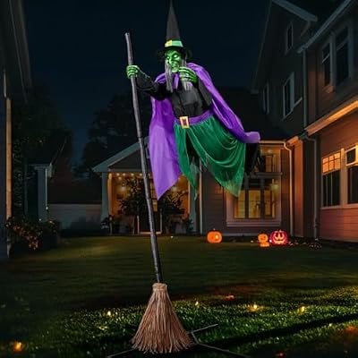 12' Animated Hovering Witch with Sound