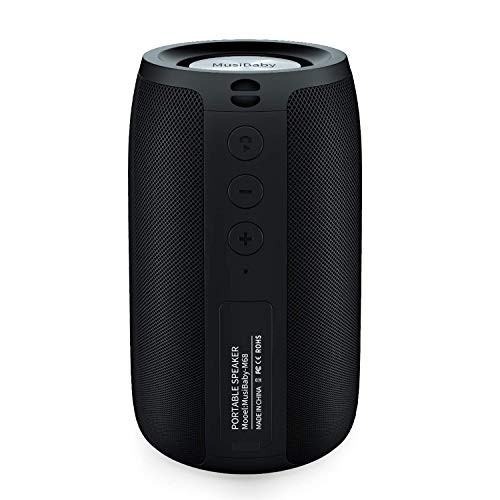 MusiBaby Portable Waterproof Bluetooth Speaker (Black)