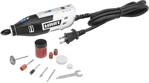 HART Corded Electric 1 Amp 2-Speed Rotary Tool Kit w/ 10 Accessories Deal