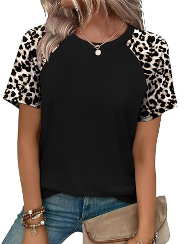 WIHOLL Crewneck Short Sleeve Summer Tops   Deal