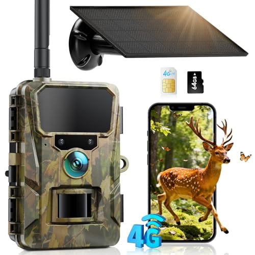CEYOMUR 4G LTE Cellular Trail Camera with 64GB TF Card and 5200mAh Battery 2K HD Live Streaming Deal