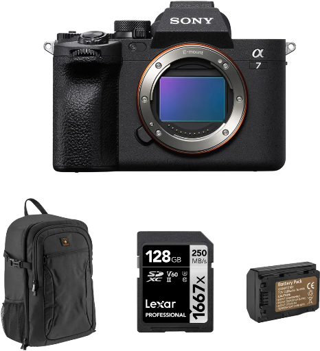 Sony Alpha a7 IV Mirrorless Digital Camera W/ 128GB SDXC, Backpack & Extra Battery