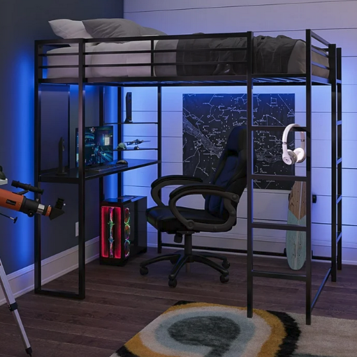 DHP Abode Full Size Metal Loft Bed