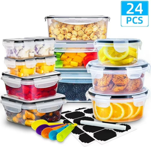24-Piece Food Storage Containers Set