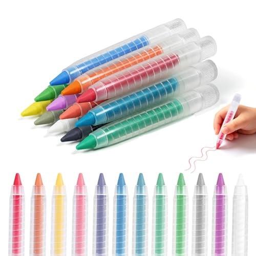 NewFamily 12-Color Dustless Chalk W/Protective Holders Deal