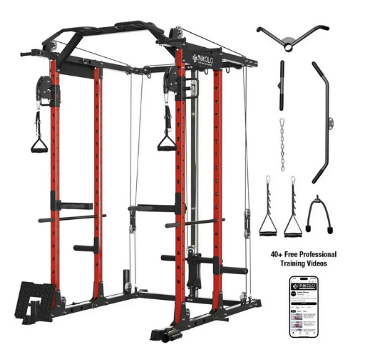 Mikolo 1500 lbs Power Rack Cage with Cable Crossover Machine