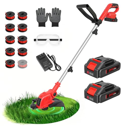 RAXONE 21V Cordless String Trimmer & Edger with 2.5Ah Battery & Fast Charger