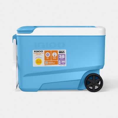 Sun Squad Wheelie 53 Cans/38qt Rolling Cooler Deal