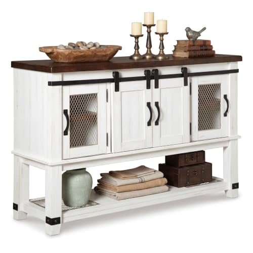Signature Design by Ashley Valebeck Buffet Sideboard Farmhouse Coffee Bar Deal