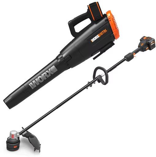 WORX Nitro Power Share 40-volt Cordless Battery String Trimmer and Leaf Blower Combo Kit 4 Ah Deal
