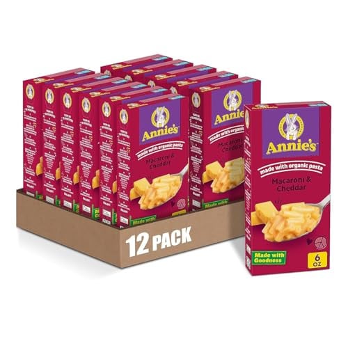 Annie's Macaroni and Cheddar, Reduced Sodium, Made with Organic Pasta, 6 oz (Pack of 12) Deal