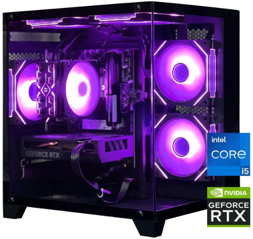 AOACE The Sea View Room Gaming Desktop PC w/ RTX 5060, Intel Core i5-14400F, 32GB DDR4 + 1TB SSD