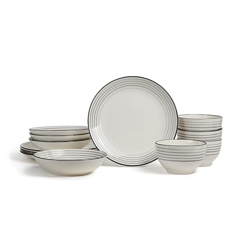 Earth & Clay Zeke Earthenware Plates and Bowls Dinnerware Set 12-Piece