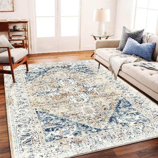 CHAMPLANT Washable Medallion Distressed Non-Shedding Area Rug Deal