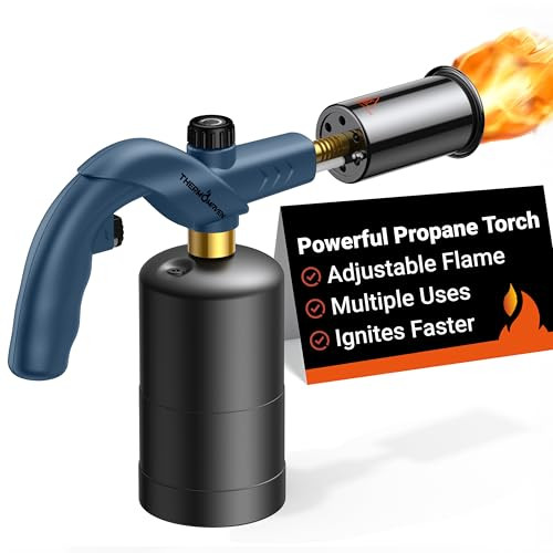 ThermoMaven Propane Torch w/ Adjustable Flame (Blue)