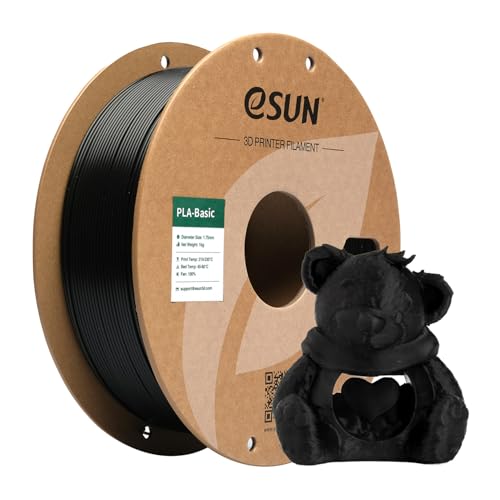 eSUN PLA Basic Filament 1.75mm, 1KG Spool (2.2 LBS, Black Deal