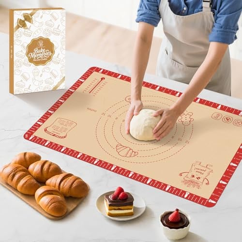 Extra Thick Silicone Baking Mat with Recipes - 26x16 inch