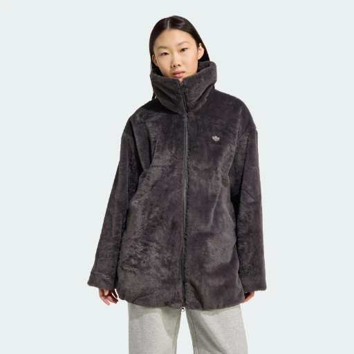 adidas Women's Faux Fur Jacket (Utility Black)