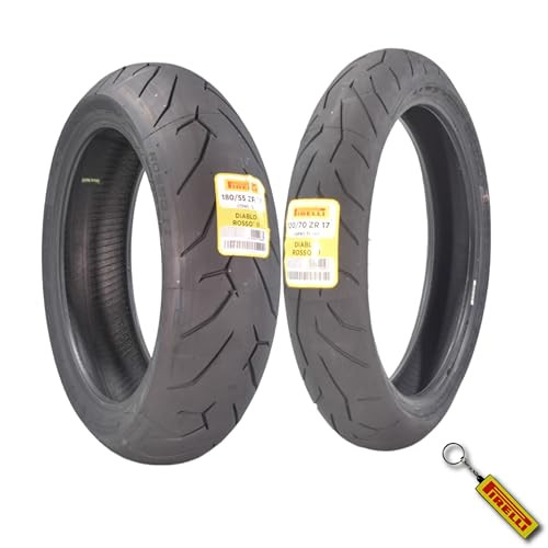 Pirelli Diablo Rosso II Motorcycle Tire Set 180/55ZR17 & 120/70ZR17
