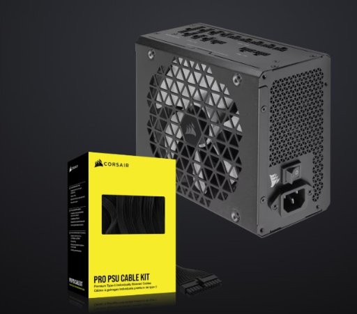 Corsair RM1000x Shift 1000W Power Supply with Premium Sleeved Type-5 Pro Cables Kit - Black