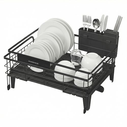 SONGMICS Dish Drying Rack w/ Drainboard 12.2" x 16.5" x 7.9" Deal