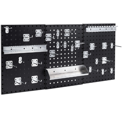 Costway 3 Panel Wall-Mounted Pegboard with Kit