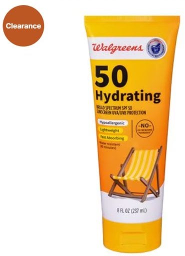 Walgreens SPF 50 Hydrating Broad Spectrum Sunscreen 8.0 fl oz And 5.5 oz Mist Spray 2-Pack Deal