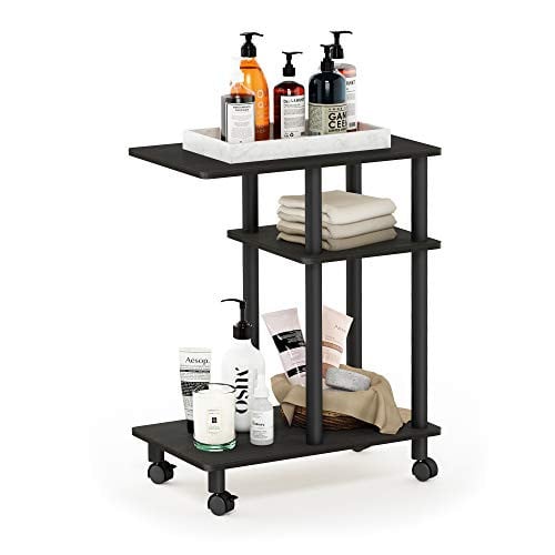 Furinno Turn-N-Tube C Shaped Side Table w/ Casters (Espresso/Black) Deal