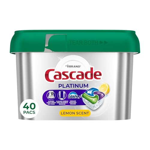 Cascade Platinum Dishwasher Pods Lemon 40 Count Deal